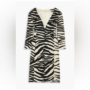 Dries Van Noten Black and White Zebra Long Sleeve Debra Dress NWT